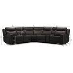Jackson Leather 6-Piece Power Reclining Sectional with Heat and Massage - Charcoal
