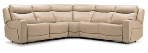 Jackson Leather 5-Piece Power Reclining Sectional with Heat and Massage - Pristine