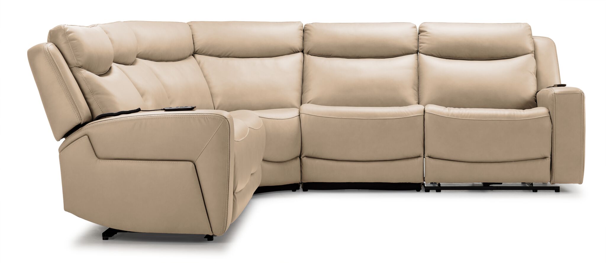 レオン Jackson Leather 5-Piece Power Reclining Sectional with Heat and