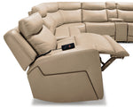 Jackson Leather 5-Piece Power Reclining Sectional with Heat and Massage - Pristine