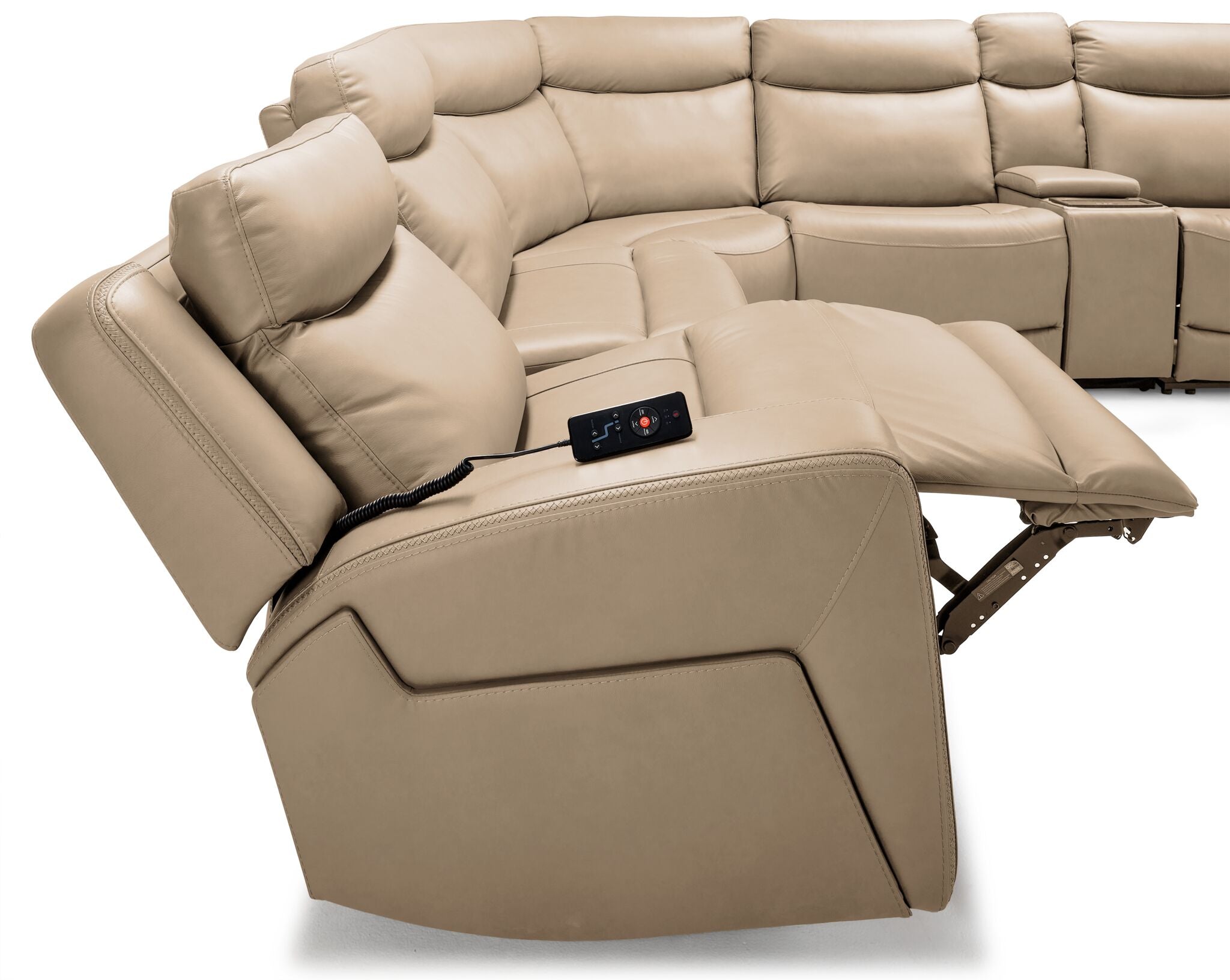 Jackson Leather 5-Piece Power Reclining Sectional with Heat and Massage - Pristine