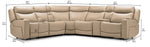 Jackson Leather 6-Piece Power Reclining Sectional with Heat and Massage - Pristine