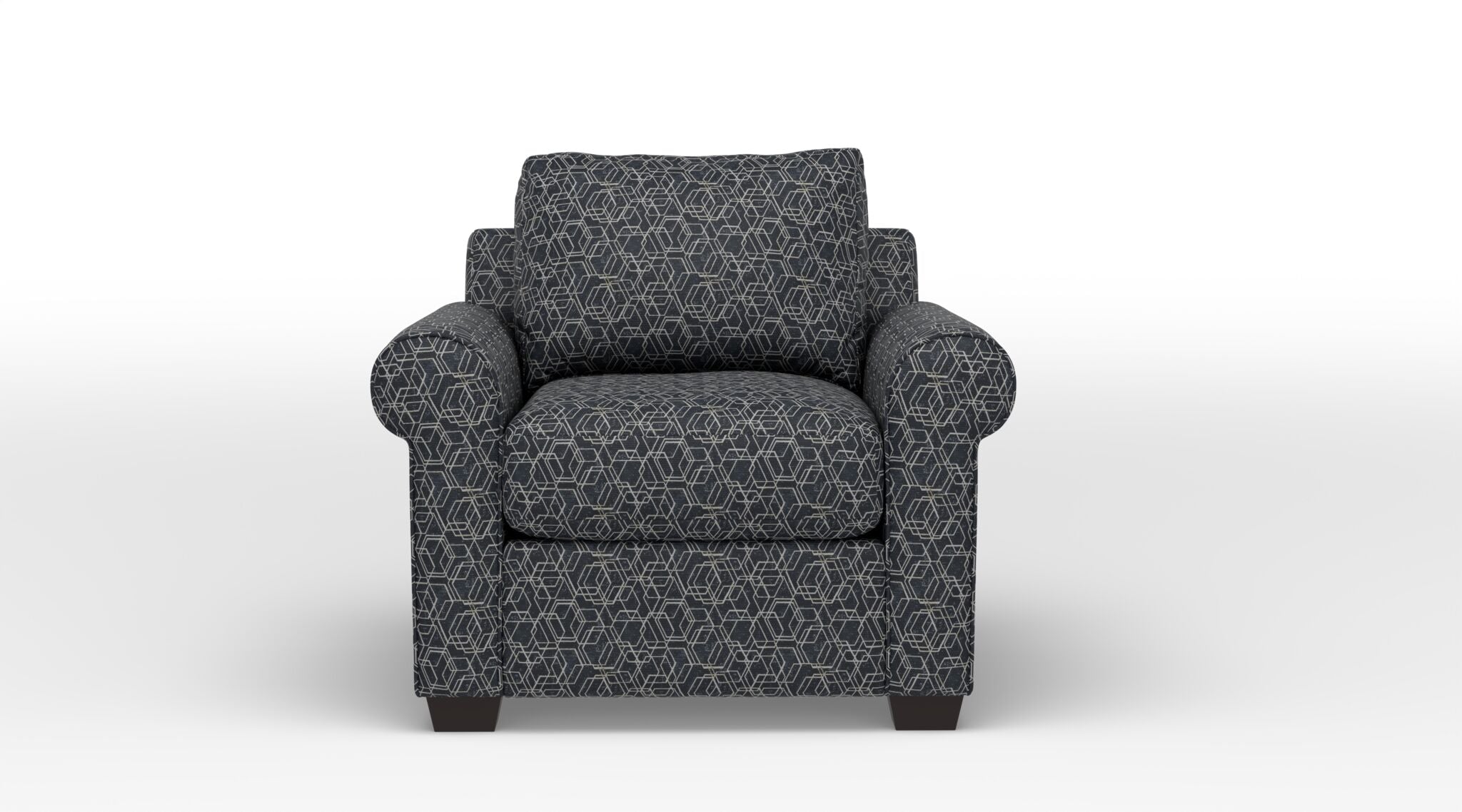 Jayden Accent Chair - Boxes Dark Blue