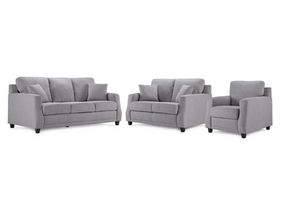 Jessica Sofa, Loveseat and Chair Set - Dove