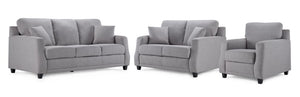 Jessica Sofa, Loveseat and Chair Set - Dove