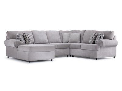 Jupiter 4-Piece Sectional with Left-Facing Chaise - Ash Grey