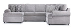 Jupiter 4-Piece Sectional with Left-Facing Chaise - Ash Grey