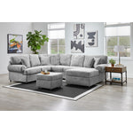 Jupiter 4-Piece Sectional with Right-Facing Chaise - Ash Grey