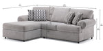 Jupiter 2-Piece Sectional with Left-Facing Chaise - Ash Grey