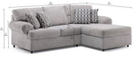 Jupiter 2-Piece Sectional with Right-Facing Chaise - Ash Grey