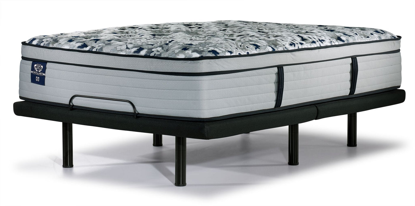 Sealy Posturepedic® Palatial Crest® Kamden II Firm Eurotop Queen Mattress and L2 Motion Pro Adjustable Base