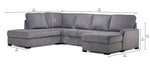 Kaylin 4-Piece Sectional with Right-Facing Chaise - Grey