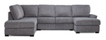 Kaylin 4-Piece Sectional with Right-Facing Chaise - Grey