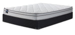 Sealy Essentials Kairo Medium Euro Top Queen mattress and boxspring set with quilted white top and black base