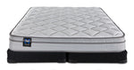 Sealy Essentials Kairo Medium Euro Top Queen mattress with split low profile boxspring, front view