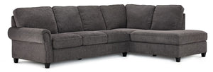 Kasey 2-Piece Sectional with Right Facing Chaise - Grey