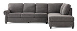 Kasey 2-Piece Sectional with Right Facing Chaise - Grey