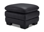 Kendrick Leather Ottoman - Black
