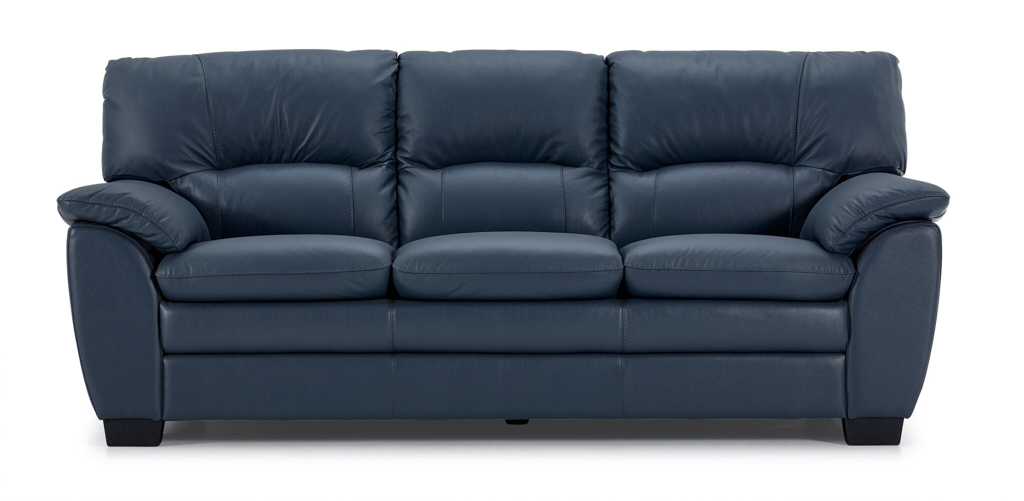 藍*様 ラウンド型★オットマン★チェスターフィールド様式★ボタン締め★革★ Kendrick Leather Sofa - Blue | Leon's