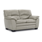 Kendrick Leather Sofa, Loveseat and Chair Set - Silver Grey