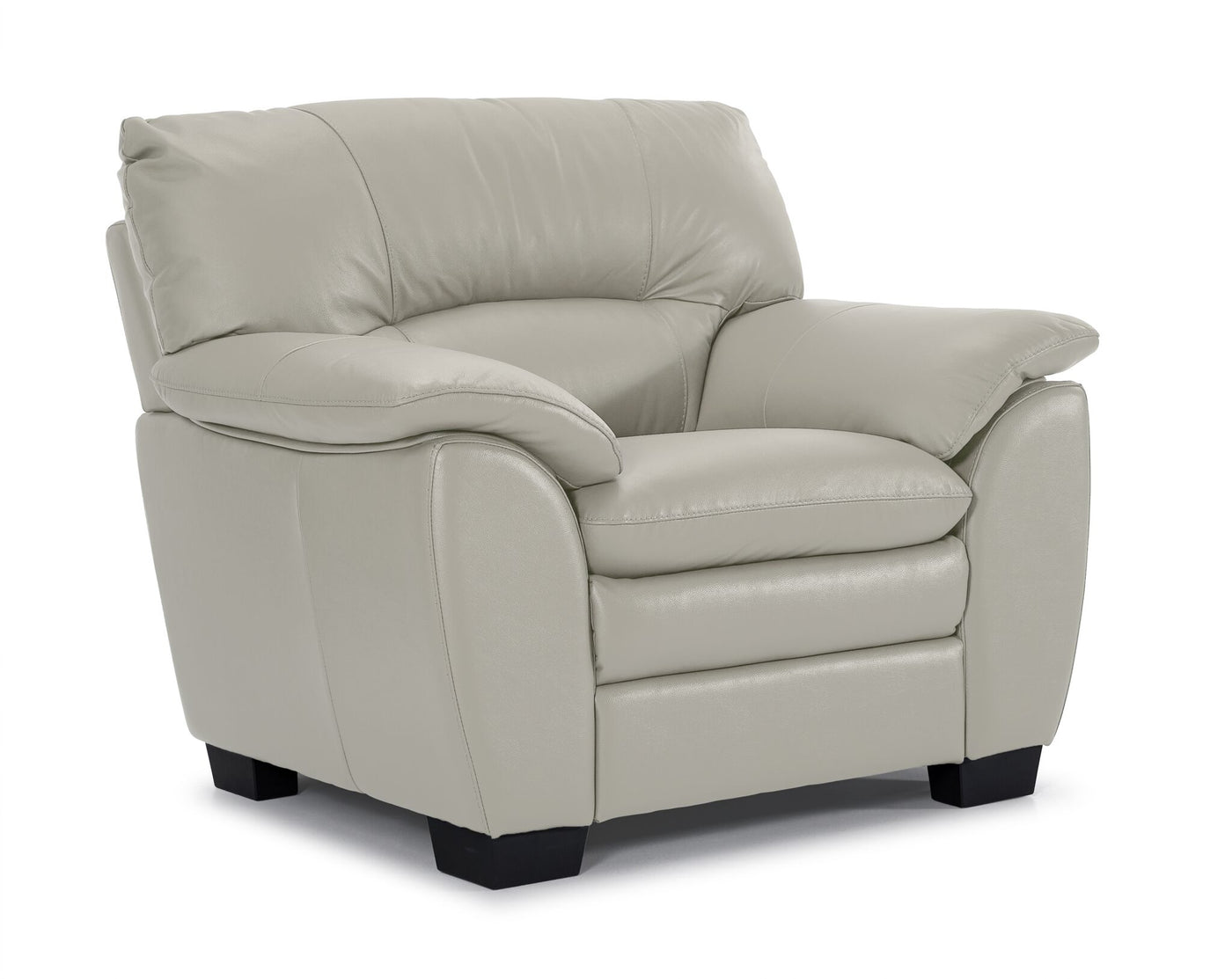 Kendrick Leather Sofa and Chair Set - Silver Grey