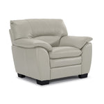 Kendrick Leather Sofa, Loveseat and Chair Set - Silver Grey