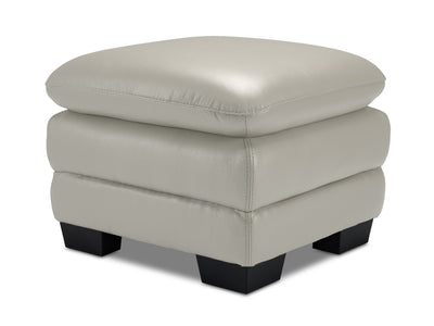 Kendrick Leather Ottoman - Beige
