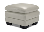 Kendrick Leather Ottoman - Silver Grey