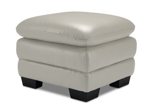 Kendrick Leather Ottoman - Beige