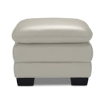 Kendrick Leather Ottoman - Silver Grey