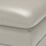 Kendrick Leather Ottoman - Silver Grey