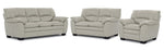 Kendrick Leather Sofa, Loveseat and Chair Set - Silver Grey