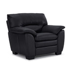 Kendrick Leather Sofa and Chair Set - Black