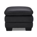 Kendrick Leather Ottoman - Black