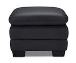 Kendrick Leather Ottoman - Black