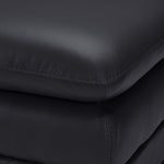 Kendrick Leather Ottoman - Black