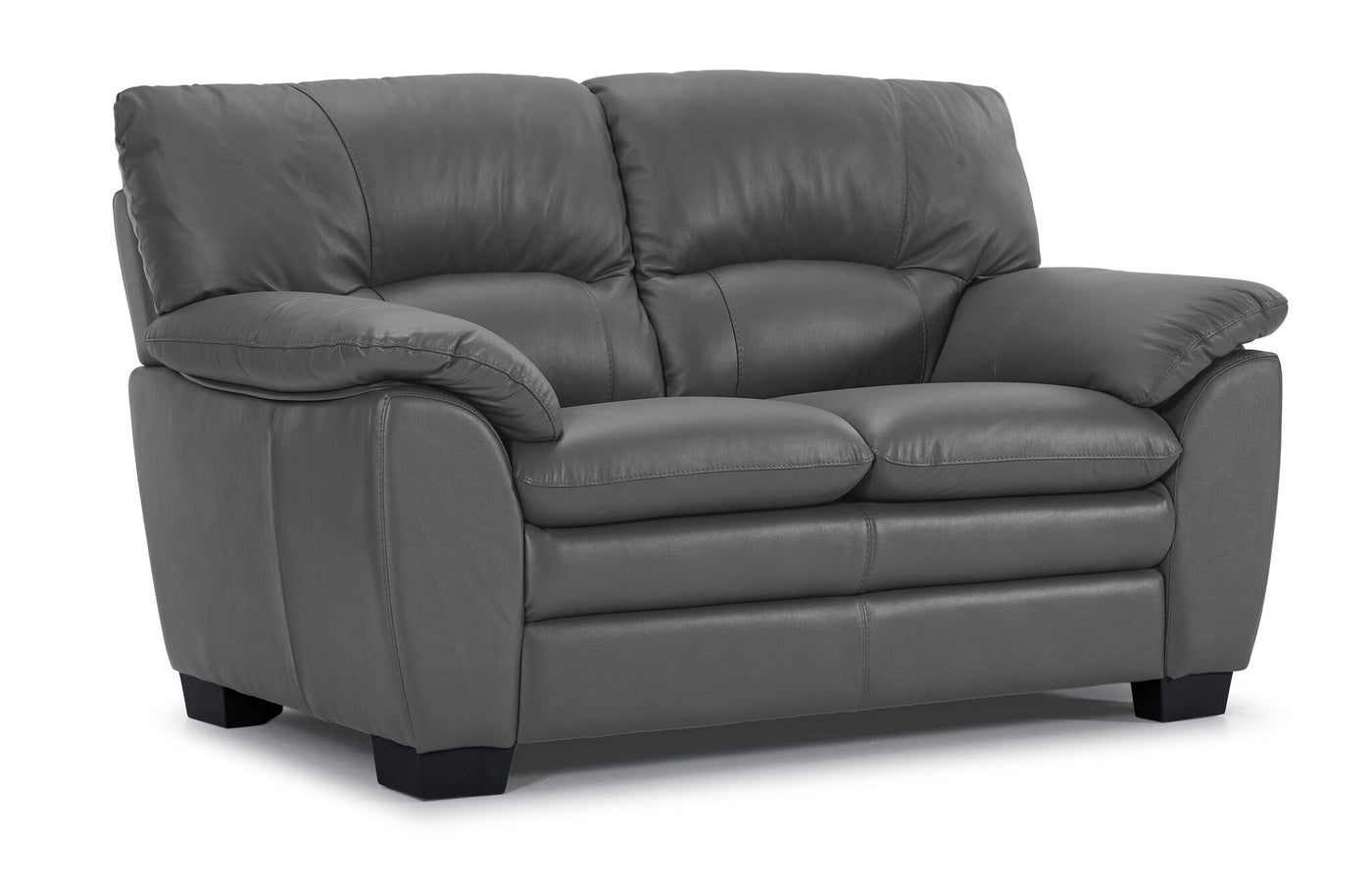 Kendrick Leather Sofa and Loveseat Set - Grey
