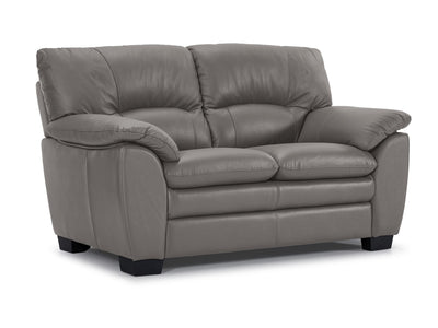 Kendrick Leather Loveseat - Grey