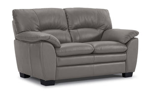 Kendrick Leather Loveseat - Grey