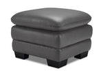 Kendrick Leather Ottoman - Grey