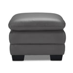 Kendrick Leather Ottoman - Grey