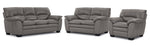 Kendrick Leather Sofa, Loveseat and Chair Set - Grey