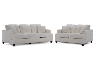 Kimberly Sofa and Loveseat Set - Warm White