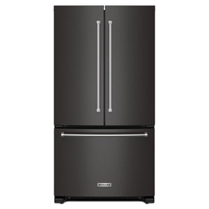 KitchenAid Fingerprint Resistant Black Stainless Counter-Depth French Door Refrigerator (20 Cu.Ft.) - KRFC136RBS