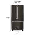 KitchenAid 33" 22.1 Cu. Ft. Black Stainless Steel French Door Refrigerator - KRFF302EBS