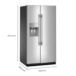 KitchenAid Printshield™ Stainless Steel Side-by-Side Refrigerator (28.7 Cu. Ft.) - KRSF536RPS--