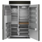 KitchenAid PrintShield Black Stainless Built-In Side-by-Side Refrigerator with Ice and Water Dispenser (29.4 Cu.ft.) - KBSD708MBS