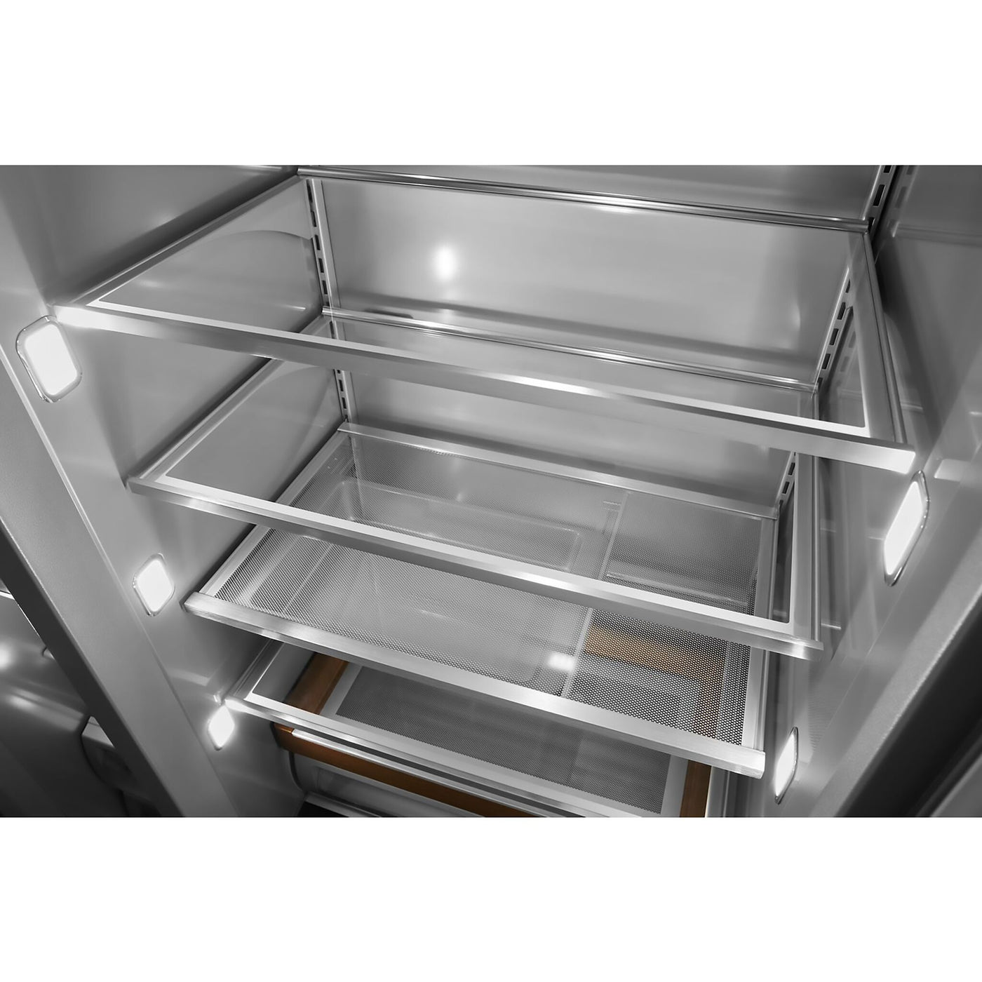 KitchenAid PrintShield Stainless Built-In Side-by-Side Refrigerator (25.5 Cu.Ft.) - KBSN702MPS