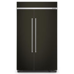KitchenAid 46.75" 30 Cu. Ft. PrintShield Black Stainless Built-In Side-by-Side Refrigerator - KBSN708MBS