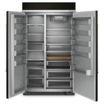 KitchenAid 46.75" 30 Cu. Ft. PrintShield Black Stainless Built-In Side-by-Side Refrigerator - KBSN708MBS